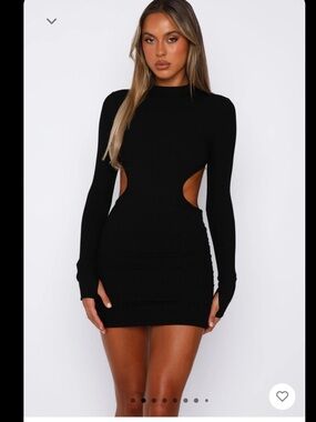 Whitefox Break The Rules Long Sleeve Black Mini Dress